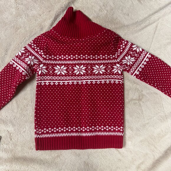 Tahari Snowflake Winter Fair Isle Red Pullover Ski Sweater Size 3T NEW WITH TAG - Picture 2 of 6